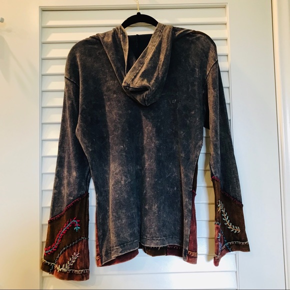 Boho Embroidered Zip Up Jacket Handmade in Nepal - Picture 4 of 6